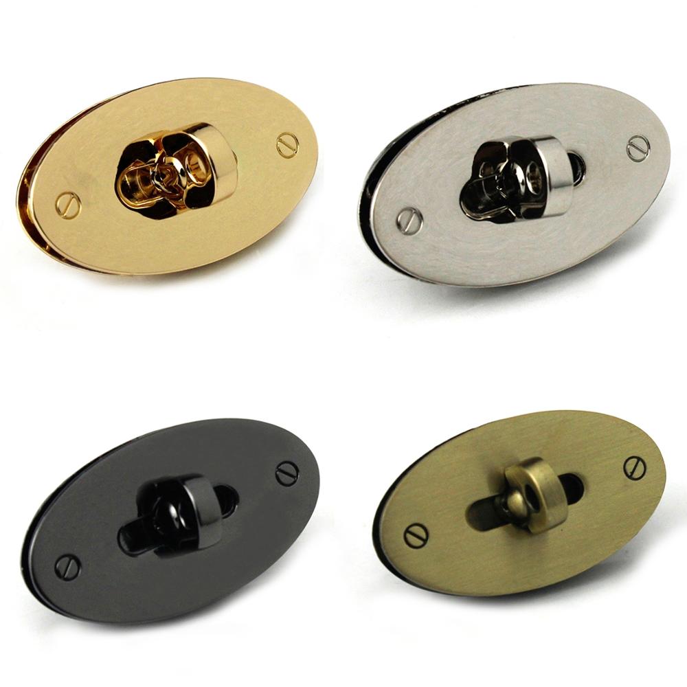 1Pcs Metalen Ovale Vorm Zak Turn Lock Twist Lock Sluiting Lederen Craft Vrouwen Handtas Schoudertas Purse Diy hardware