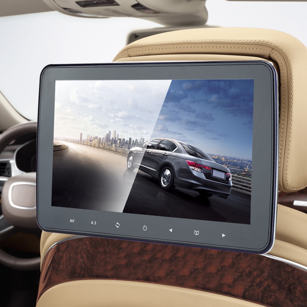 10 "universal automobiles monitor 7w 1024*600 hd digital lcd skærm bil nakkestøtte monitor med fjernbetjening