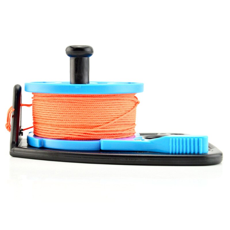 150 FT Scuba Diving Reel Spool Finger Line Retractable Reels with Handle Stopper for Snorkeling Underwater Water Sports Gear