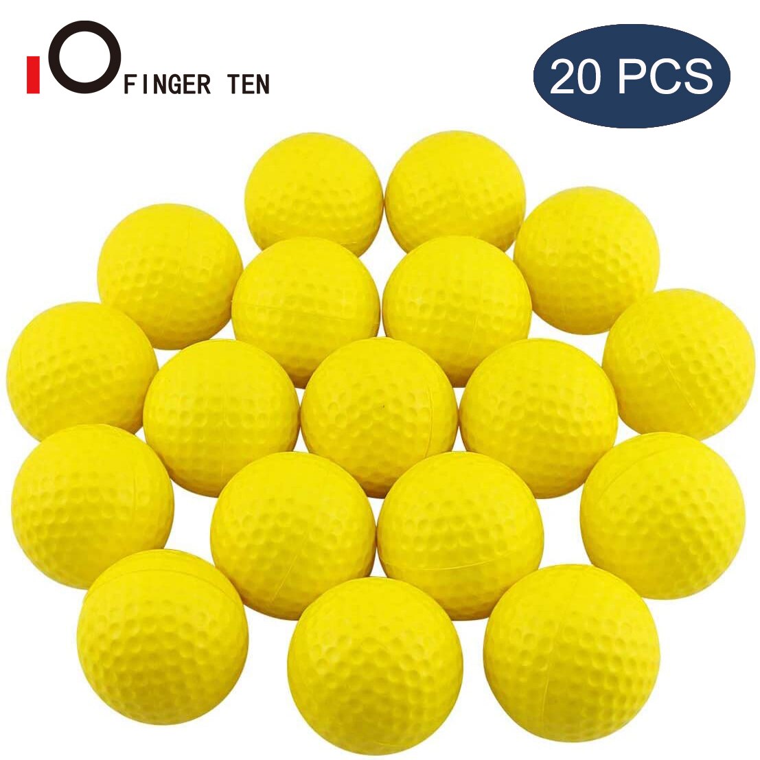 20Pcs PU Elastic Golf Balls Outdoor Indoor Light Foam Sponge Practice Soft Ball Sport Training Accessories: Yellow 20Pcs