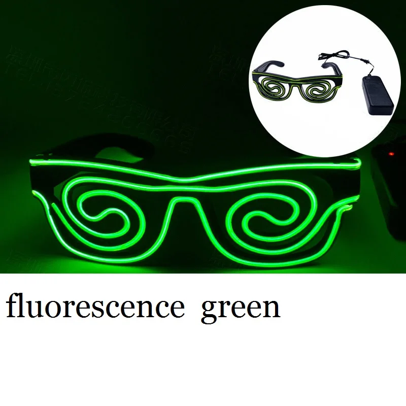 10pcs LED Luminous Wire Glasses Glow Party Light Decoration DJ Night Club Costume Sunglasses Cosplay Birthday Wedding: DARK GRAY