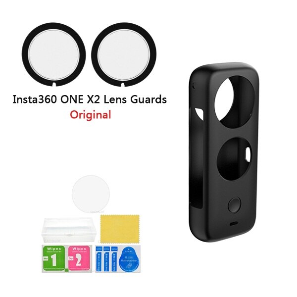 Insta360 ONE X2 lentilles gardes caméra corps coque en Silicone sac de rangement de protection lentille capuchon pour Insta 360 ONE X2 accessoires: Bundle 4