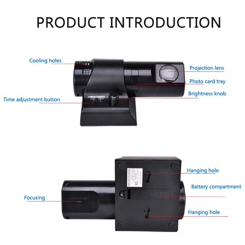 LED Projektion Klassische Zifferblatt Fernbedienung Uhr sub Tieftöner Zimmer 360 Grad Drehung Niedrigen Temperatur Kalt Licht Energie sparen Uhr