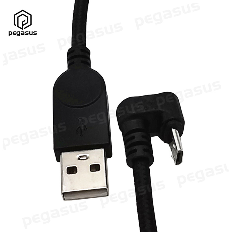 0.3 Meters/1.5 Meters U-Shaped Elbow Micro 5-Pin Male to USB 2.0 A Male Data Charging Extension Cable