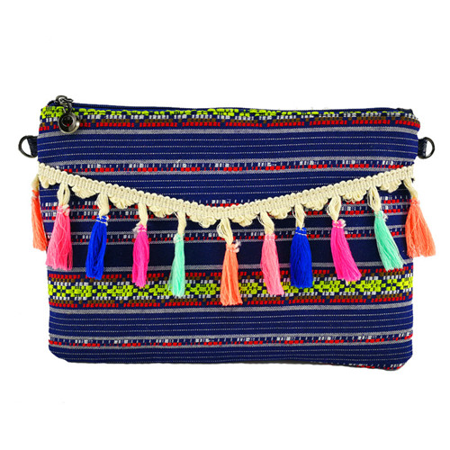 Di marca di Tela di Canapa delle donne borse fatto a mano Della Nappa Della Catena Della Frizione Borsa Boho borsa A Tracolla Vintage ▾ borse Crossbody: Figure 6