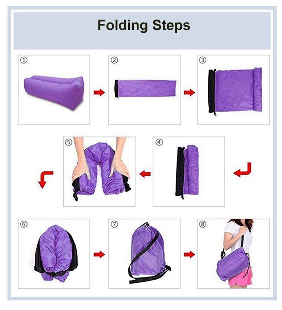 Camping Inflatable Sofa Lounger Air Sofa Lazy Bag Portable Air Bed Down Sleeping Bag Outdoor Ultralight Beach Travel Bag