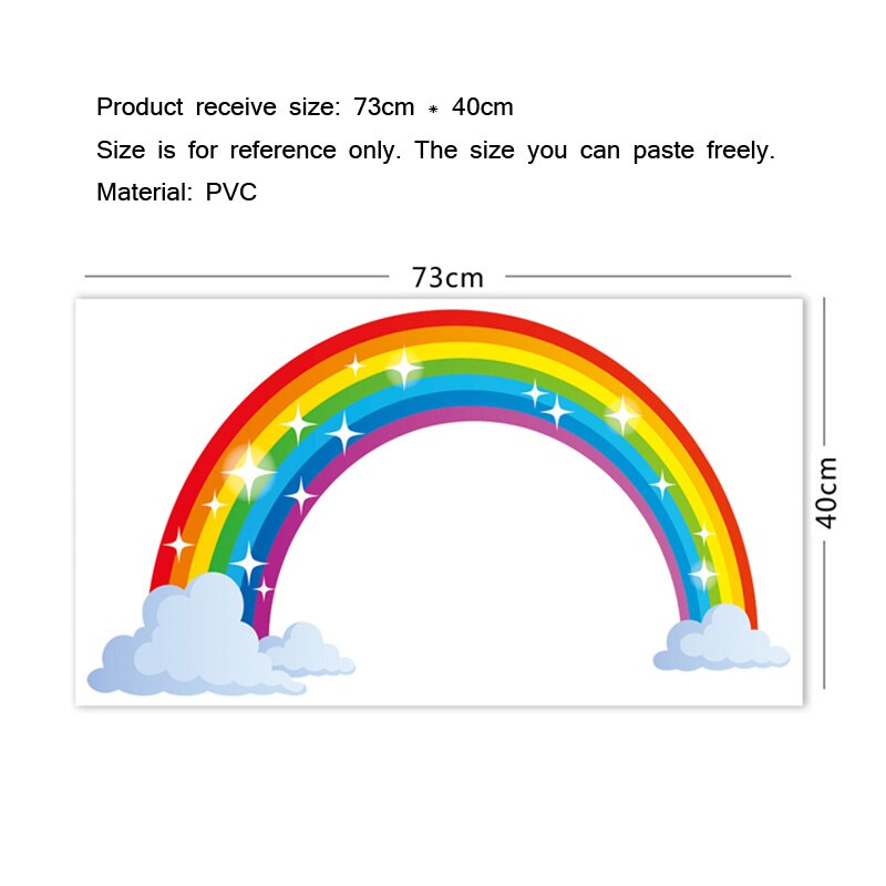 Cartoon Rainbow Cloud Wall Sticker Kids Room Bedroom Decoration Mural Art Decals Home Decor Wallpaper Nursery Stickers
