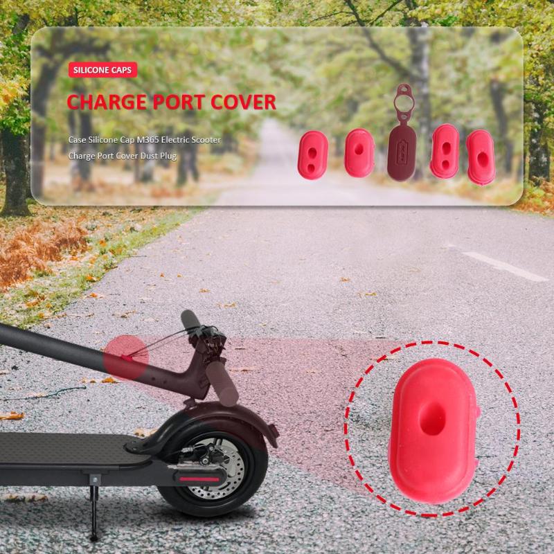 4pcs Case Silicone Cap M365 Electric Scooter Charge Port Cover Dust Plug