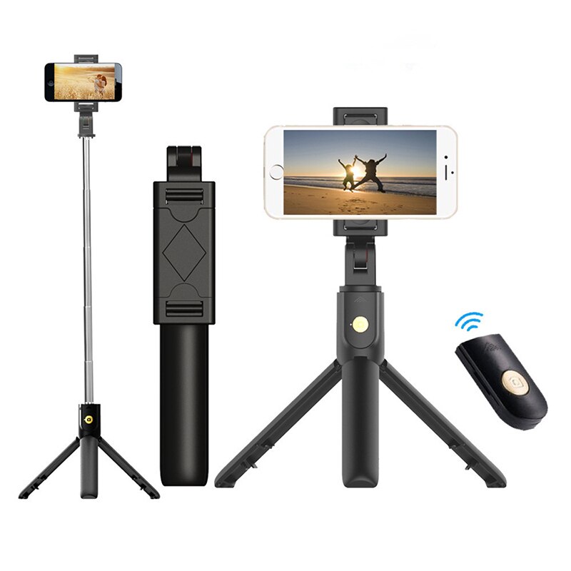 Wireless Bluetooth Selfie Stick for iphone Android for Huawei Foldable Handheld Monopod Shutter Remote Extendable Mini Tripod: K07s