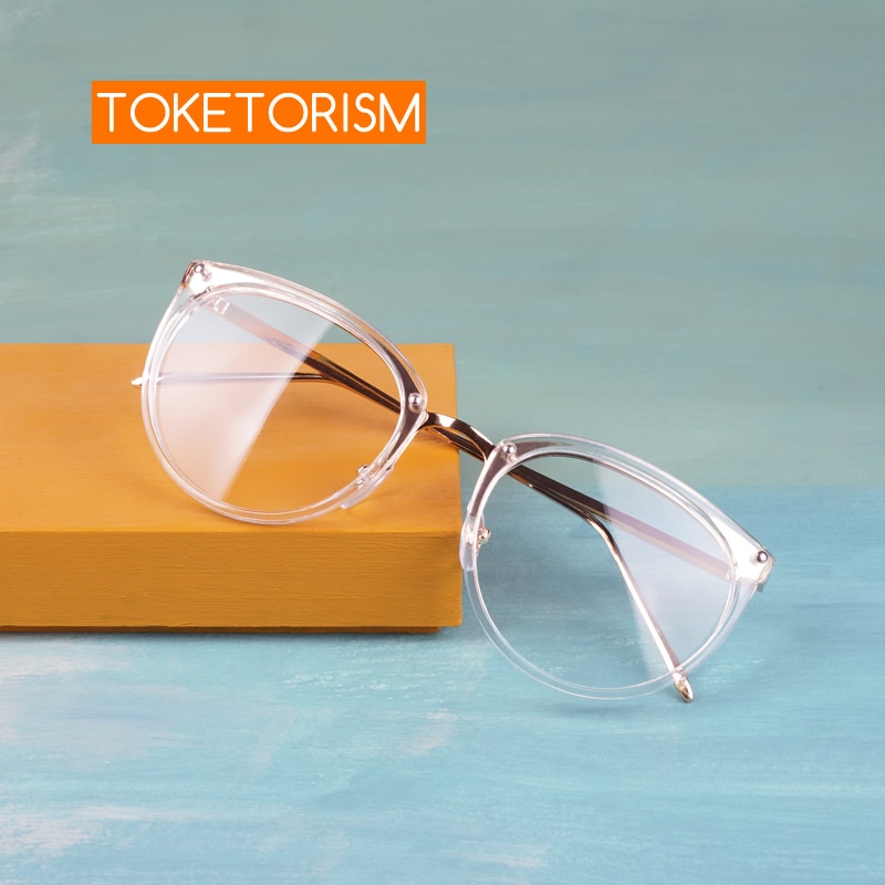 Toketorism naisten läpinäkyvät lasit vintage optiset kehykset reseptilasit