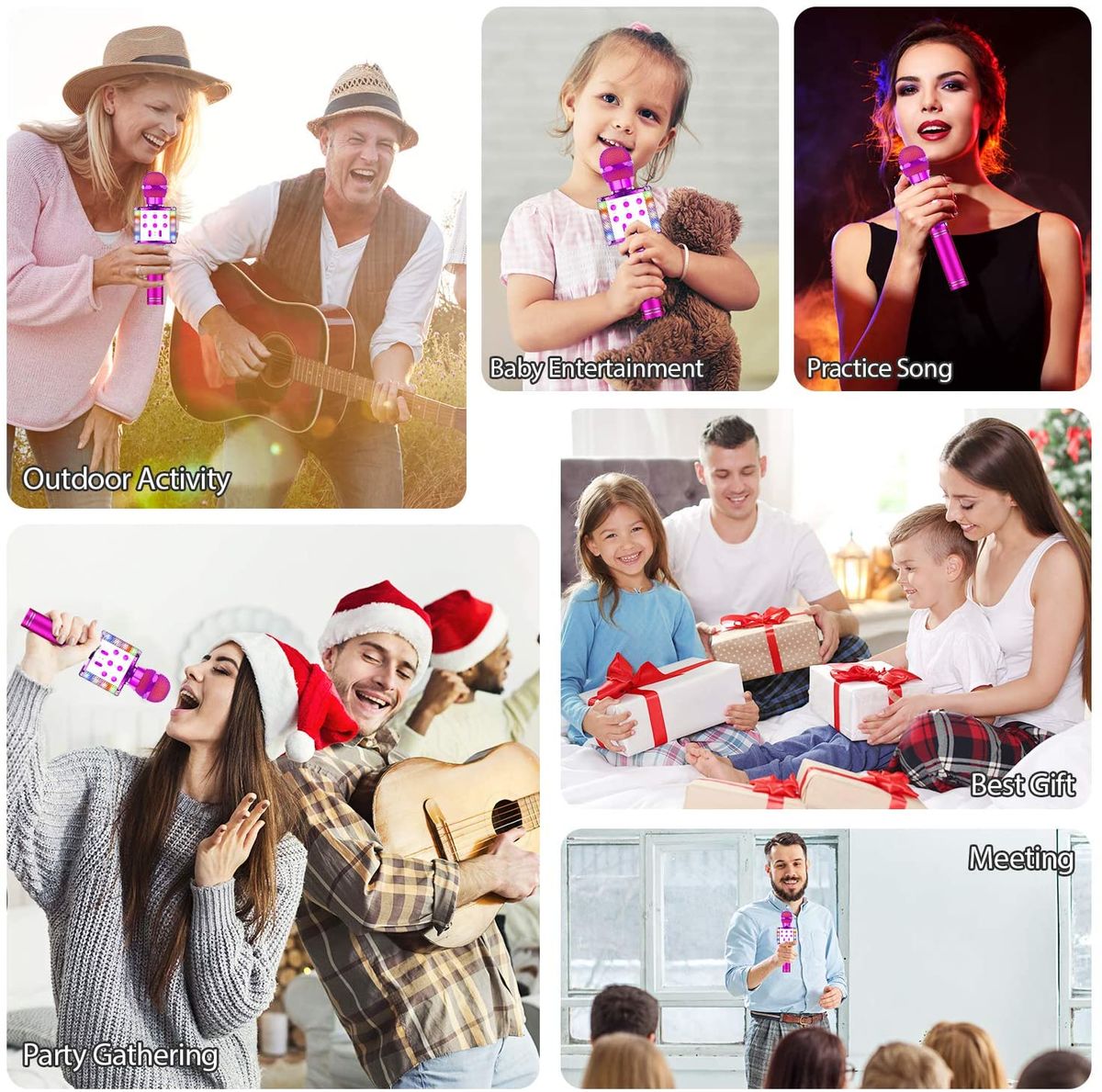 Microfono Karaoke - Altoparlante e Registratore Bluetooth 4 in 1 - Lettore KTV Portatile Wireless per Android & iOS