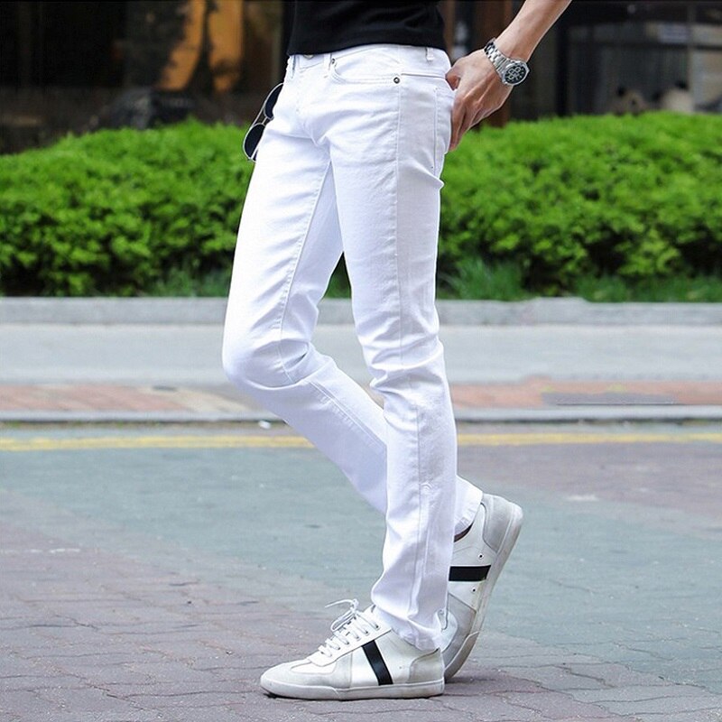 2022 White Ripped Jeans Men With Holes Skinny Famous Brand Slim Fit Destroyed Torn Jean Pants For Male