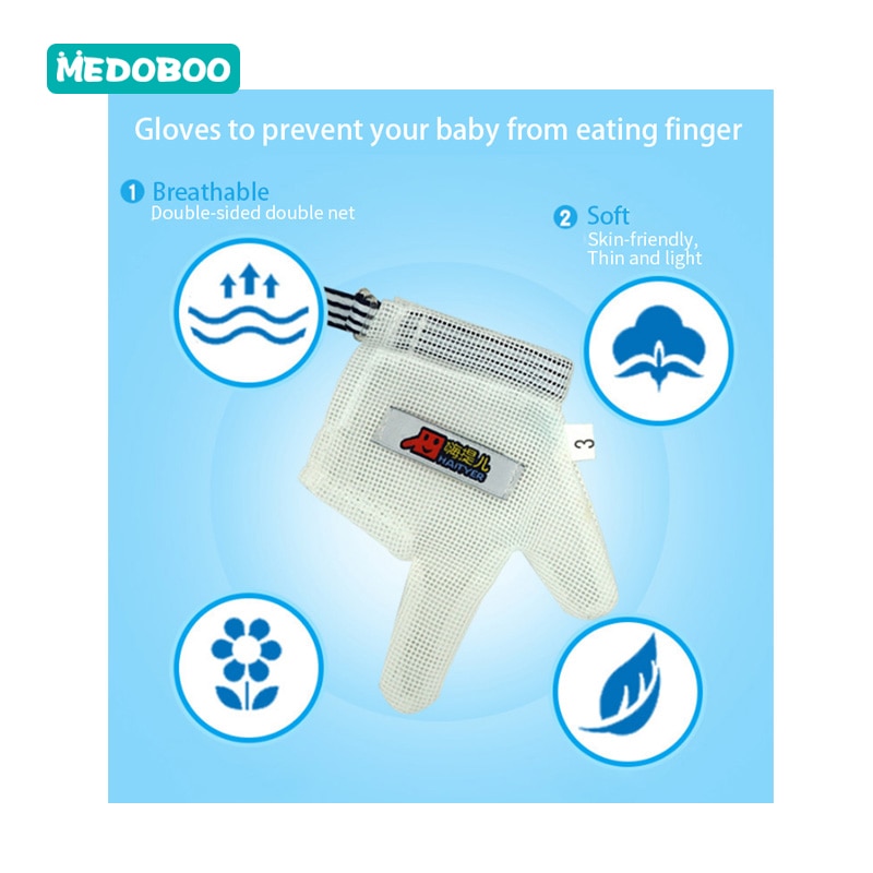 Guantes de bebé de Medoboo, guantes de dentición anti-grip para recién nacidos, guantes antiarañazos para la dentición, guantes antiarañazos para bebés