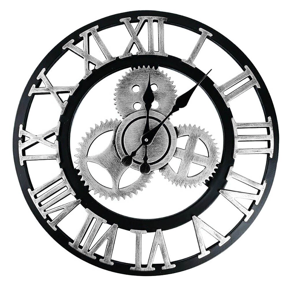 Wall Clock Industrial Gear Wall Clock Wall Art Decor Decorative Retro MDL Wall Clock Industrial Age Style Room Decoration