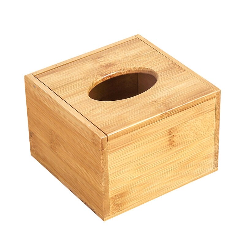Bamboe Tissue Box Holder Opslag Papier Doos Tissue Box Cover Auto Hout Servetten Hol: S