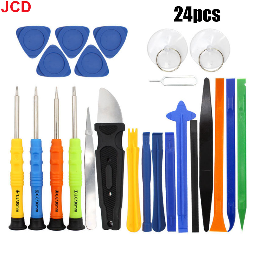 22/24/34pcs Mobile Phone Repair Tools Disassemble Repair Kit for iPhone Screwdriver Combination Skid Multi Function Disassembly: black