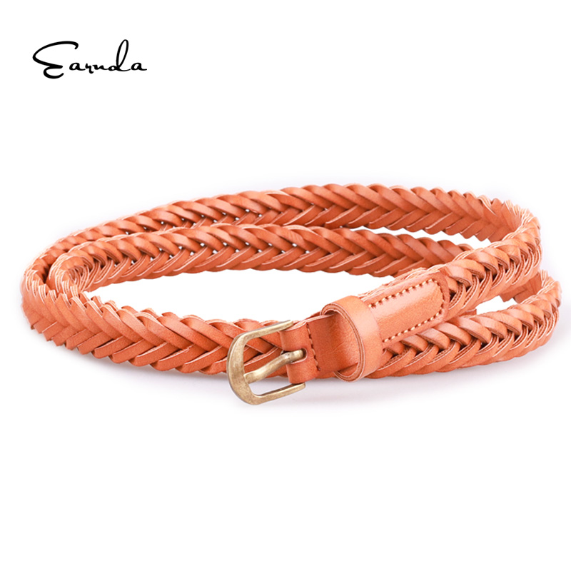 ¡Producto en oferta! cinturón de mujer Earnda estilo Casual cuerda trenzada de cuero cinturón cintura mujer Correa tejida para vestido falda de