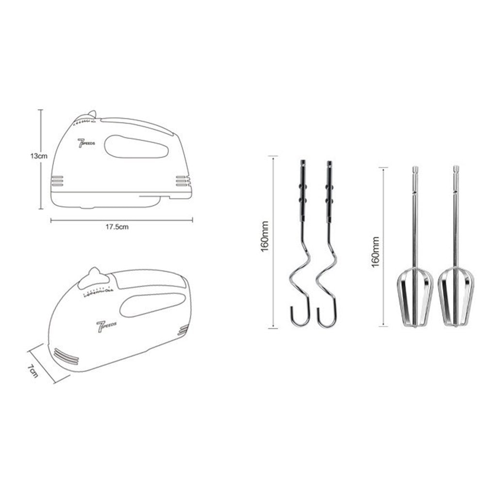 Ręczny mini mikser 7 prędkości ciasta mikser ręczny mikser robić żywności wielofunkcyjny robot kuchenny elektryczny mikser kuchenny ręczny Sokany