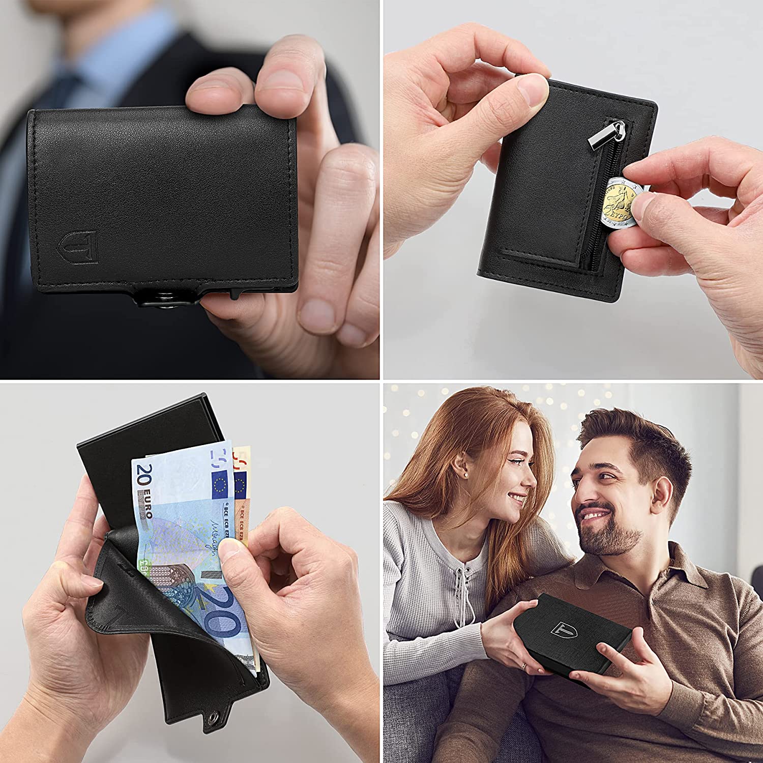 Etui na karty kredytowe dla mężczyzn i kobiet | Portfel męski | Wąski portfel męski RFID | Męskie mini etui na karty