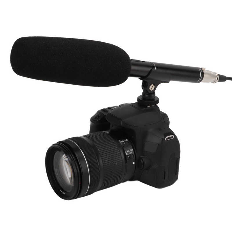 Condenser Mic Interview Microphone 3P XLR with Shoe Clip for Meeting