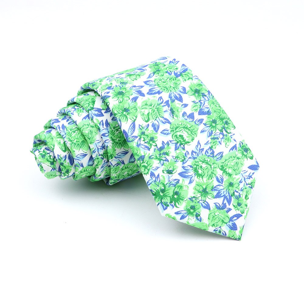 Cravate slim en coton pour hommes, , décontracté, pour costume de mariage, rose, bleu, jaune, imprimé Floral,