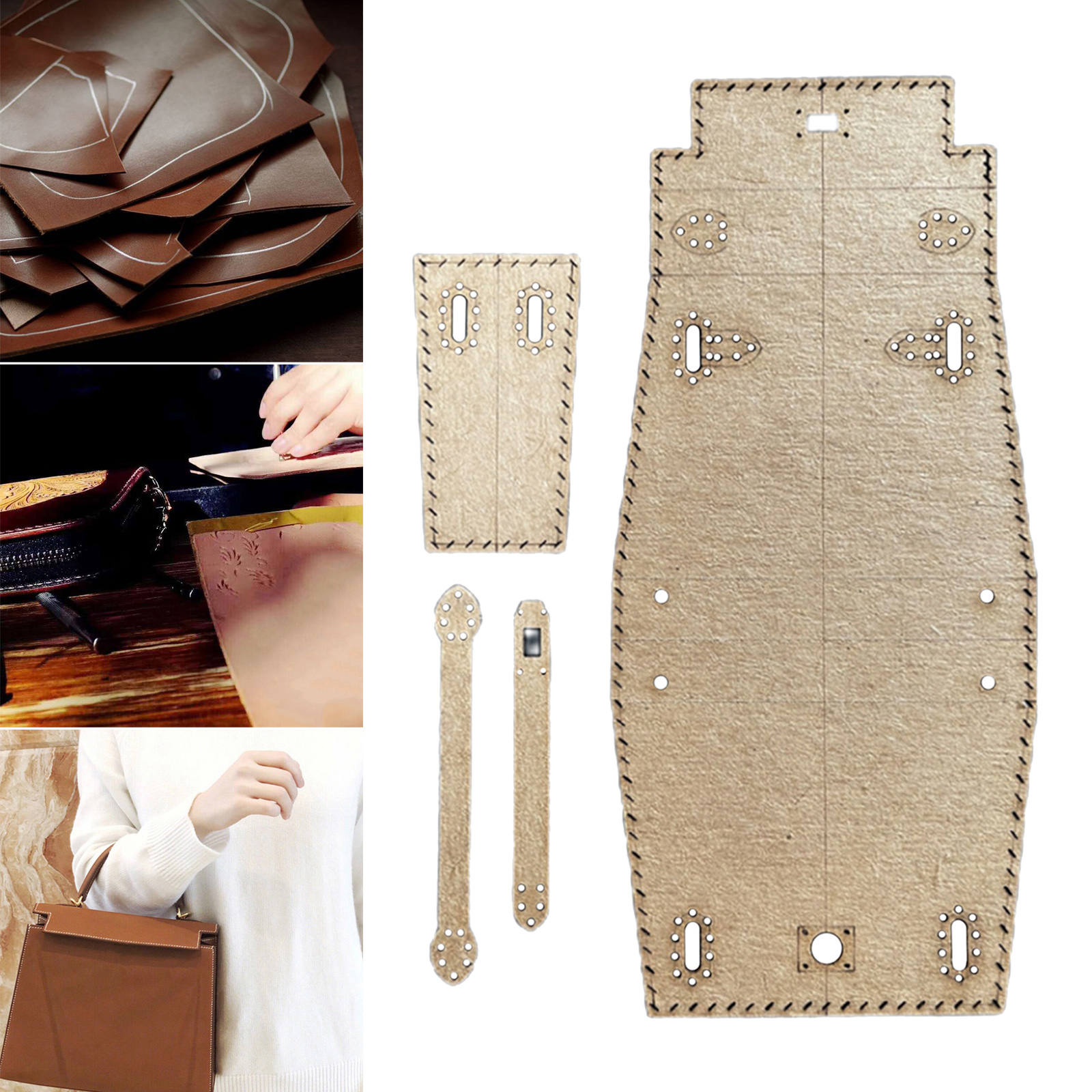 DIY leather craft Mini bag Small bag Handbag Pendant sewing pattern template