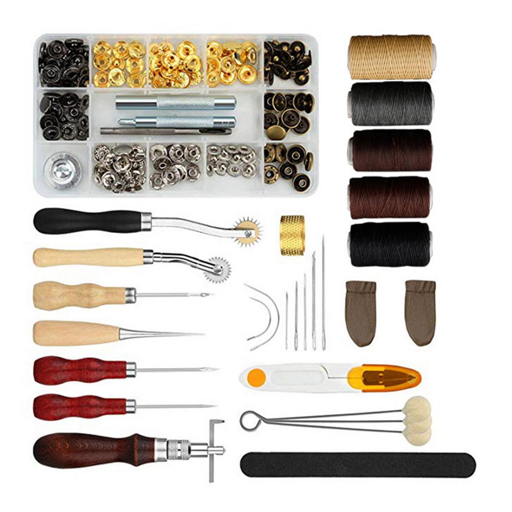 Kit Complet 58 Pièces Outils Cuir Artisanat DIY - Couture Maroquinerie Cuir Professionnel