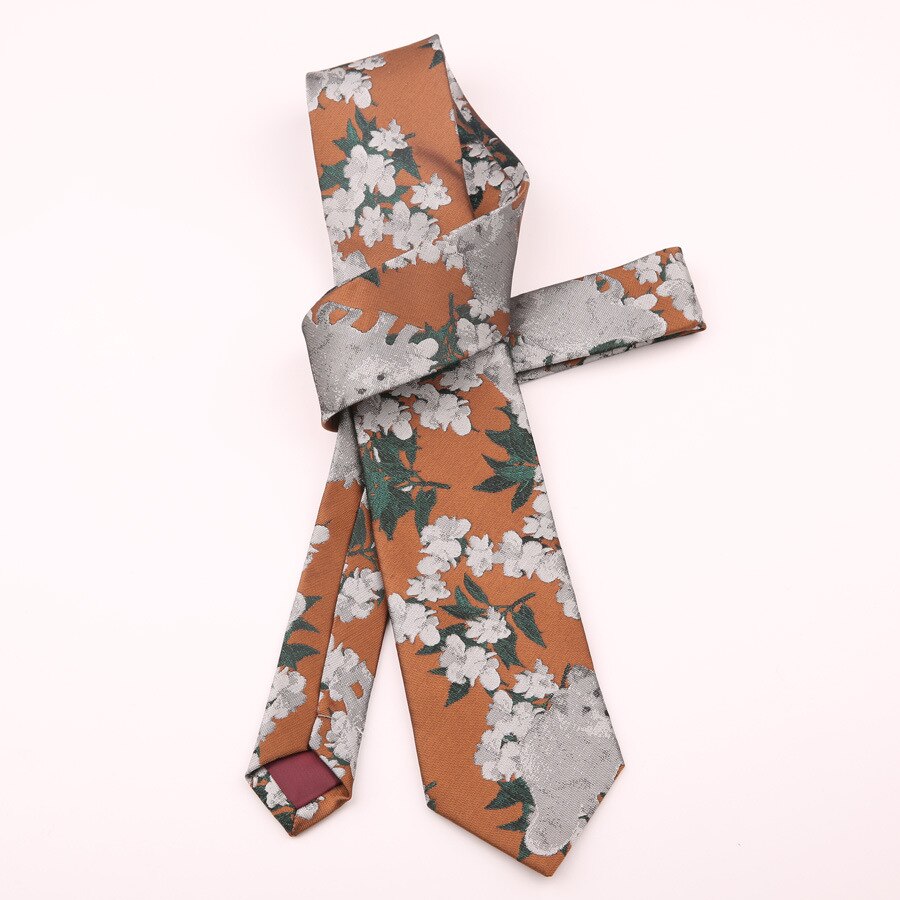 Linbaiway-corbatas de Jacquard con estampado Floral para hombre, corbatas delgadas para boda, de negocios