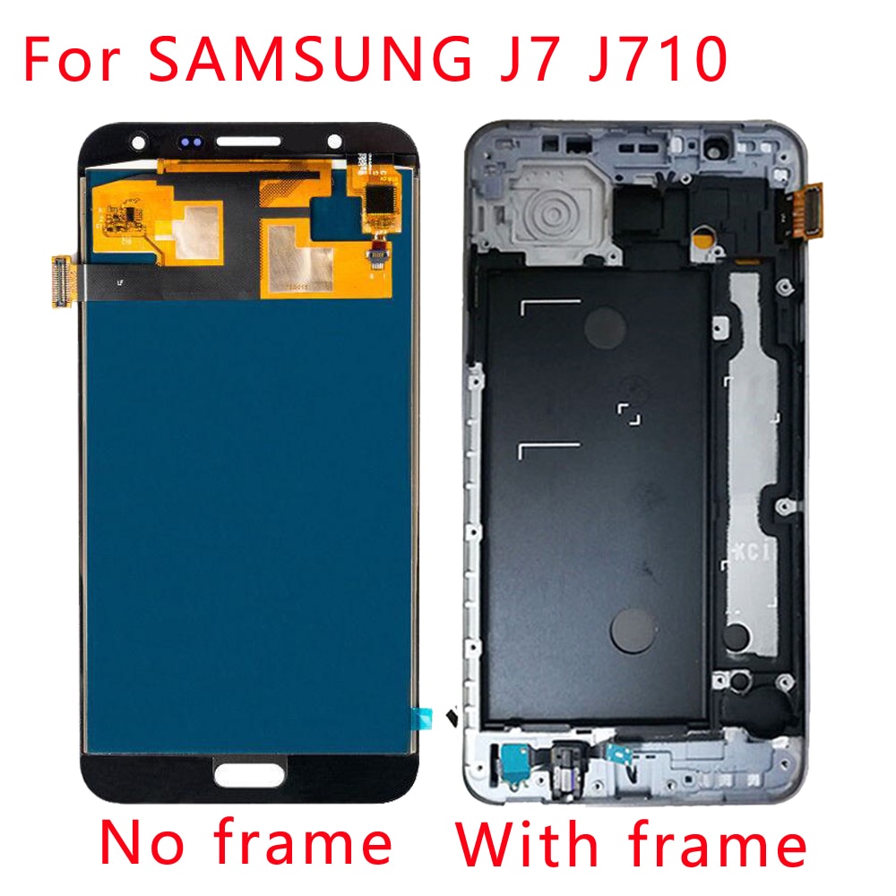 Voor Samsung Galaxy J7 Lcd J710 Sm J710F J710FN J710M J710H J710A Ds Lcd-scherm + Touch Screen Frame digitizer Vergadering