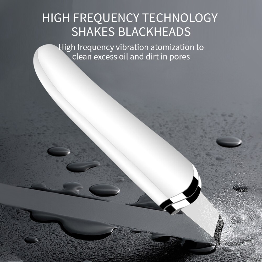 Ultrasonic Skin Scrubber Deep Face Cleaning Machine LCD Face Peeling Shovel Ion Skin Spatula