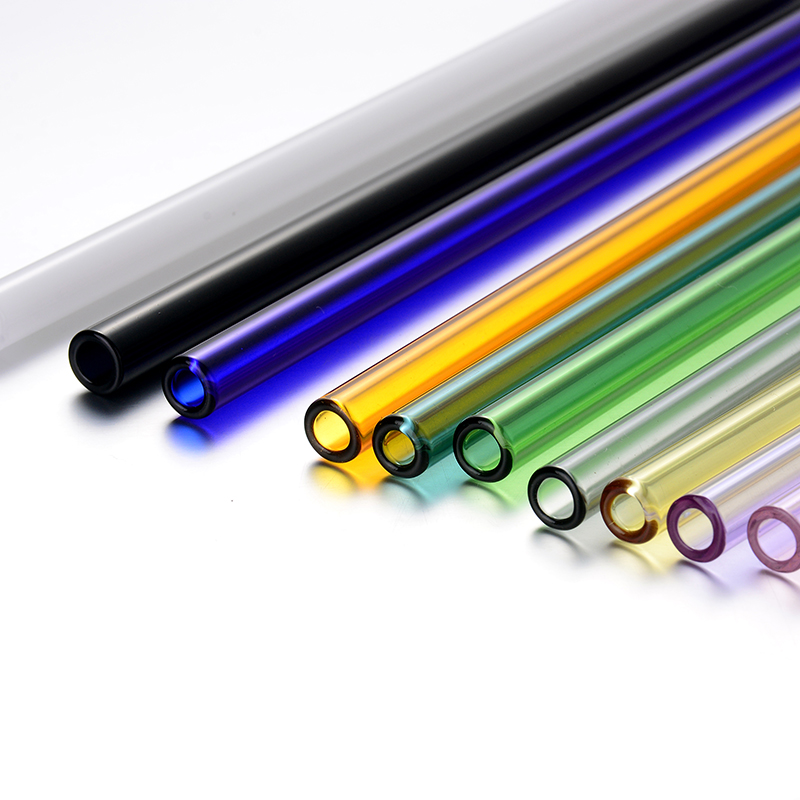 Paille en verre réutilisable faite à la main avec 2 pièces, brosse de nettoyage , pipette droite en verre, Tubularis