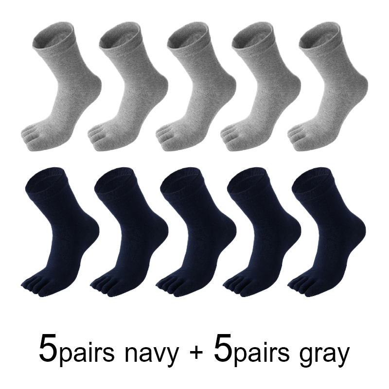 Calcetines de algodón con dedos separados para hombre, calcetín Unisex de talla grande 5, para otoño e invierno, 10 pares, 20 unidades: 15