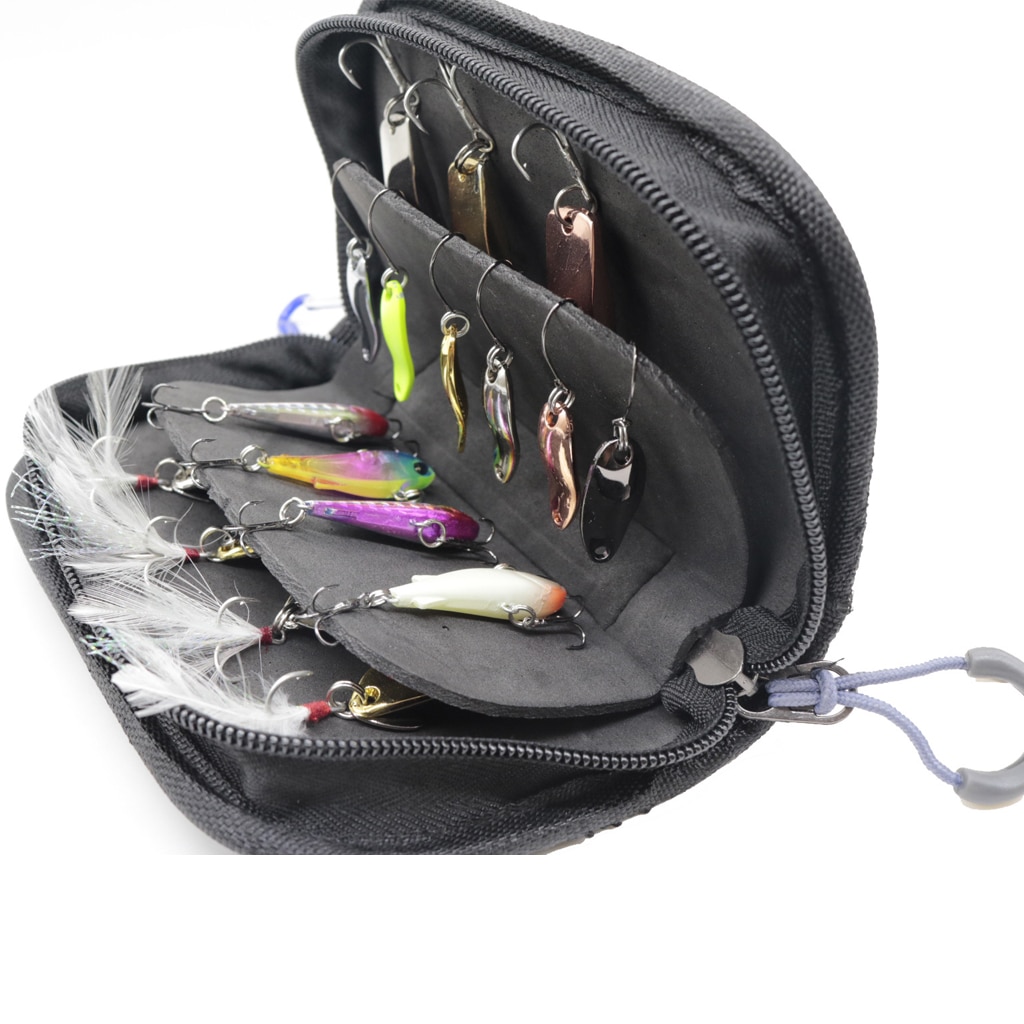 Cuillère de pêche sac crochet leurre appâts stockage taille sac résistant à l'eau sac de pêche 15x10x4 cm pesca carpe pêche agrès