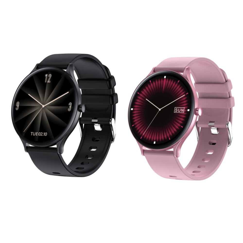 Vecosry QW13 Smart Watch Sport Heart Rate Monitor Waterproof Fitness Bracelet Women Men Smartwatch Q740: 1 Black 1 Pink