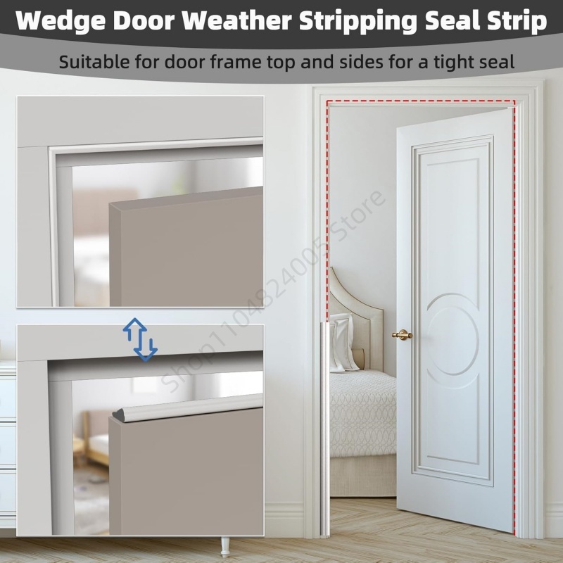 5M Door and Window Seals High Density PU Wedge Weather Stripping Seal Strip Doors Gap Filler Noise Blocker Foam Tape Sealing