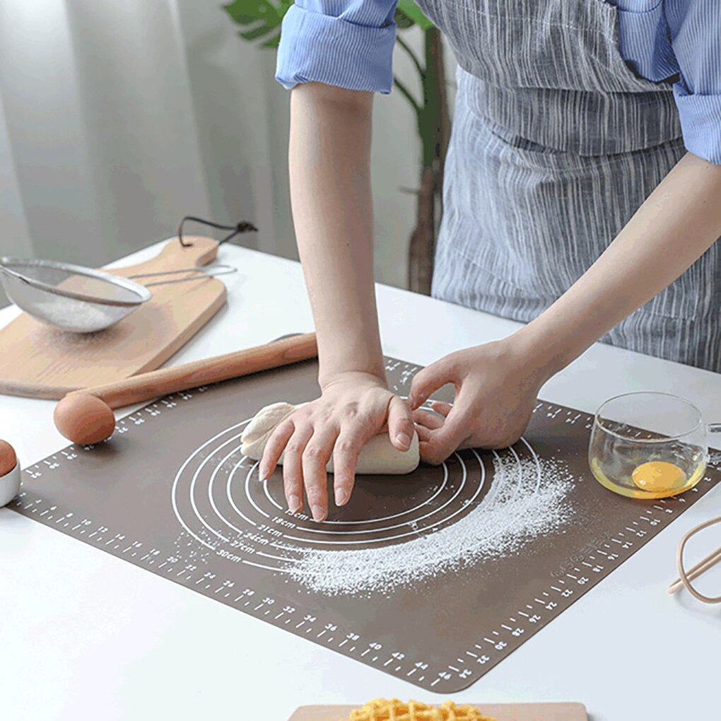 Siliconen Bakken Mat Met Schaal Rolling Deeg Pad Kneden Deeg Mat Non Stick Pastry Gezinsblad Oven Liner