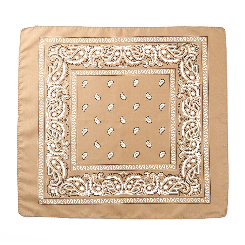 Foulard Bandana noir unisexe, style Hip Hop, bandeau pour cheveux, foulard carré pour le cou et la tête, mouchoir imprimé: FJ20