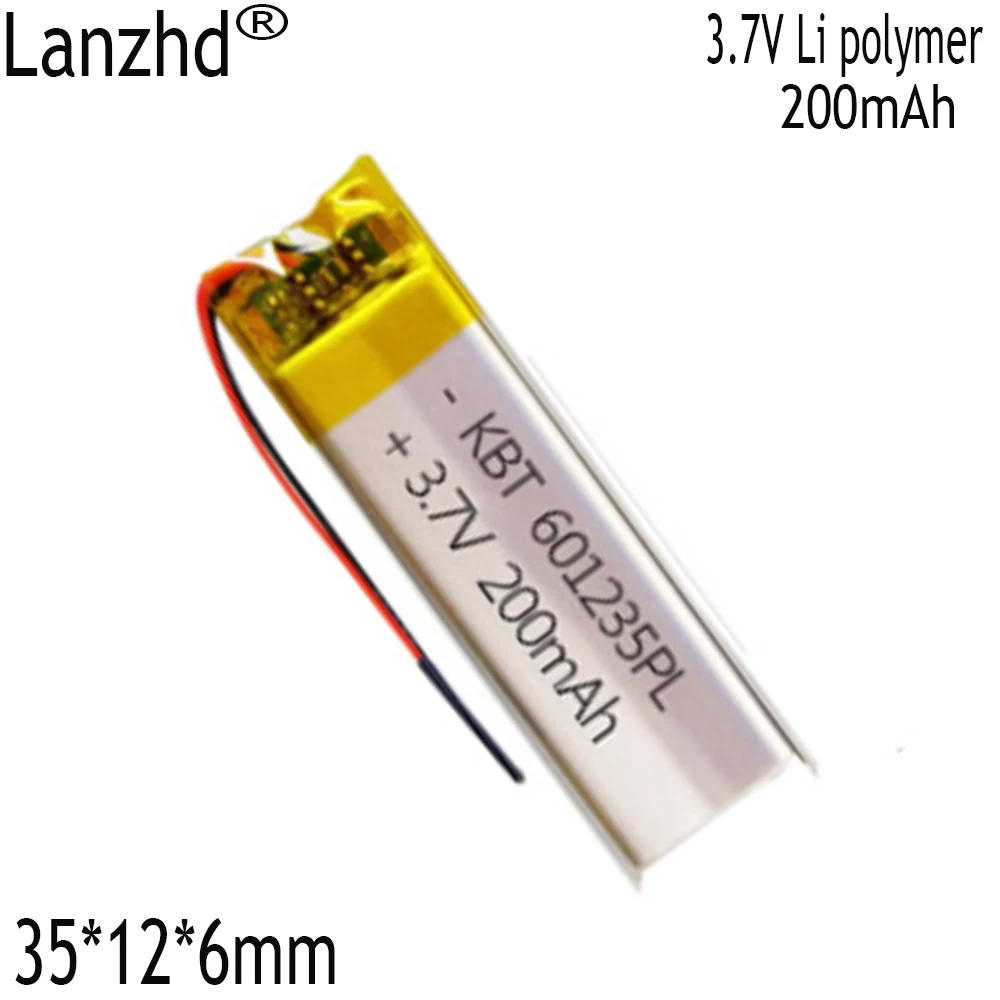 1–10 Stück CE Rohs 3,7 V 300 mAh wiederaufladbarer Akku 601235 Lithium-Polymer-Li-Po-Ionen-Akkus DIY MP3 GPS PSP Bluetooth-Kopfhörer
