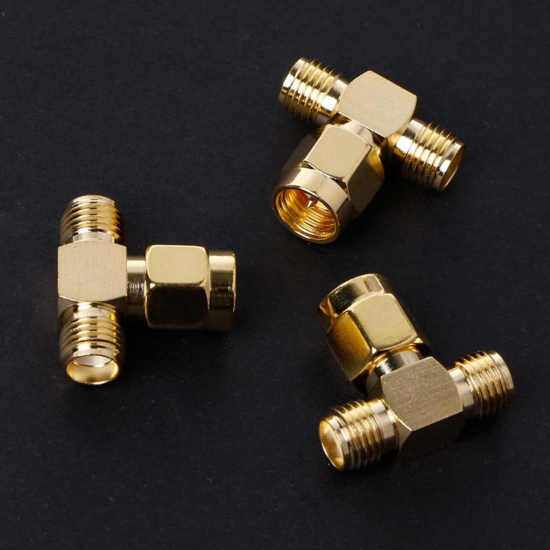 10PCS 3 Way Splitter SMA Male to Two SMA Female Triple for T RF Adapter