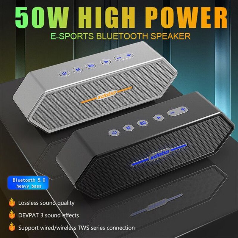 50w leistungsstarke, wasserdichte bluetooth-lautsprecher mit subwoofer, kräftigem bass, kabellosem gaming-lautsprecher, trendiger tragbarer soundbar in diamantform