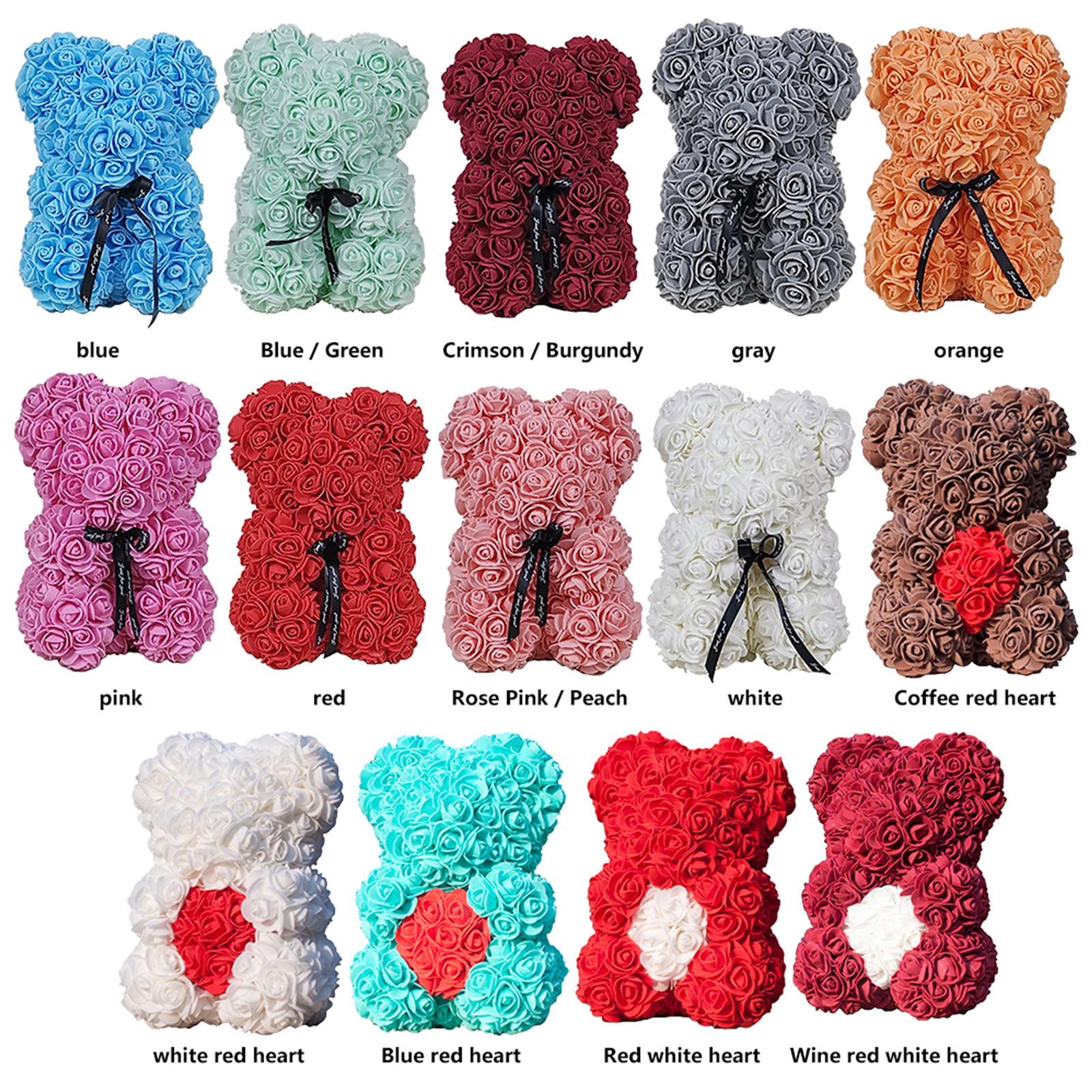 Rose Flower Bear, Forever Rose Flowers Bear for Mothers Day, Valentines Day