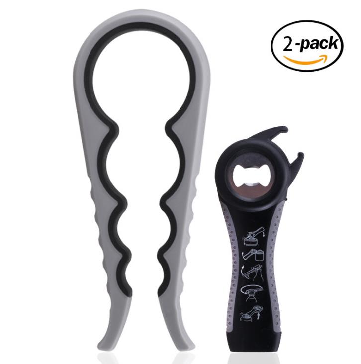 2 stuks/partij blikopener handmatige antislip draaidop flesopener deksel schroefklem flesopener: 3