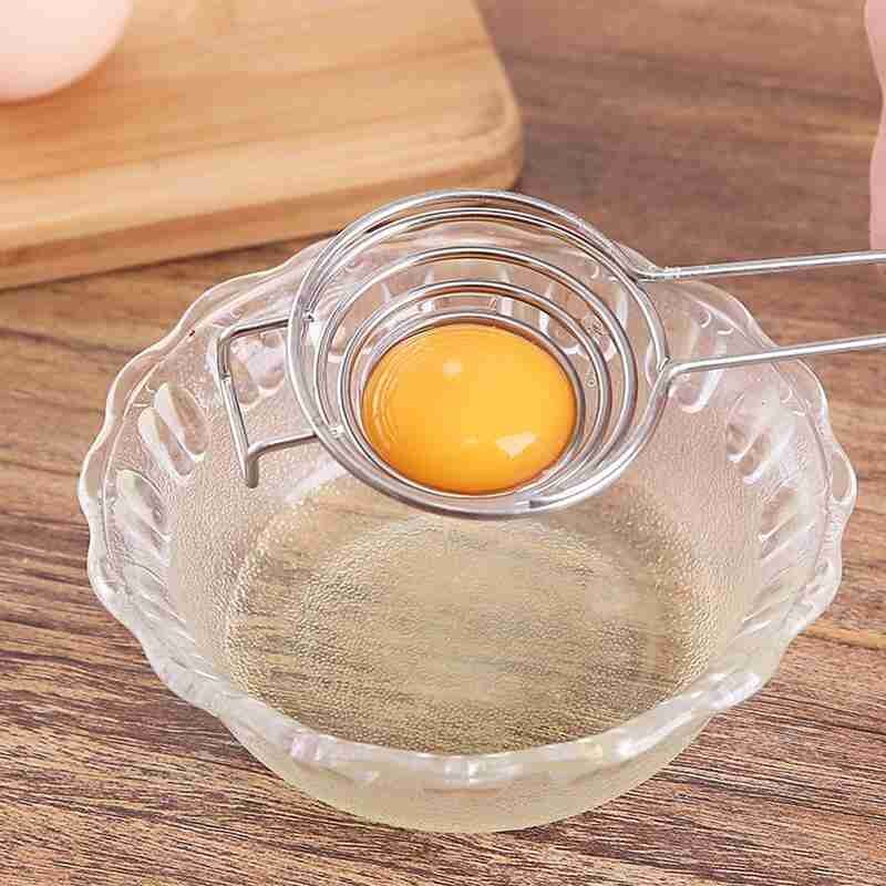 1pc eggehvite separator med krok stål lang verktøy eggeplomme kake håndtak trakt kjøkken runde gadgets skille lag