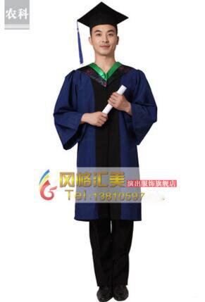 Master's degree gown bachelor costume and cap University graduates clothing academic gown College Graduation Clothing &amp; Apparel