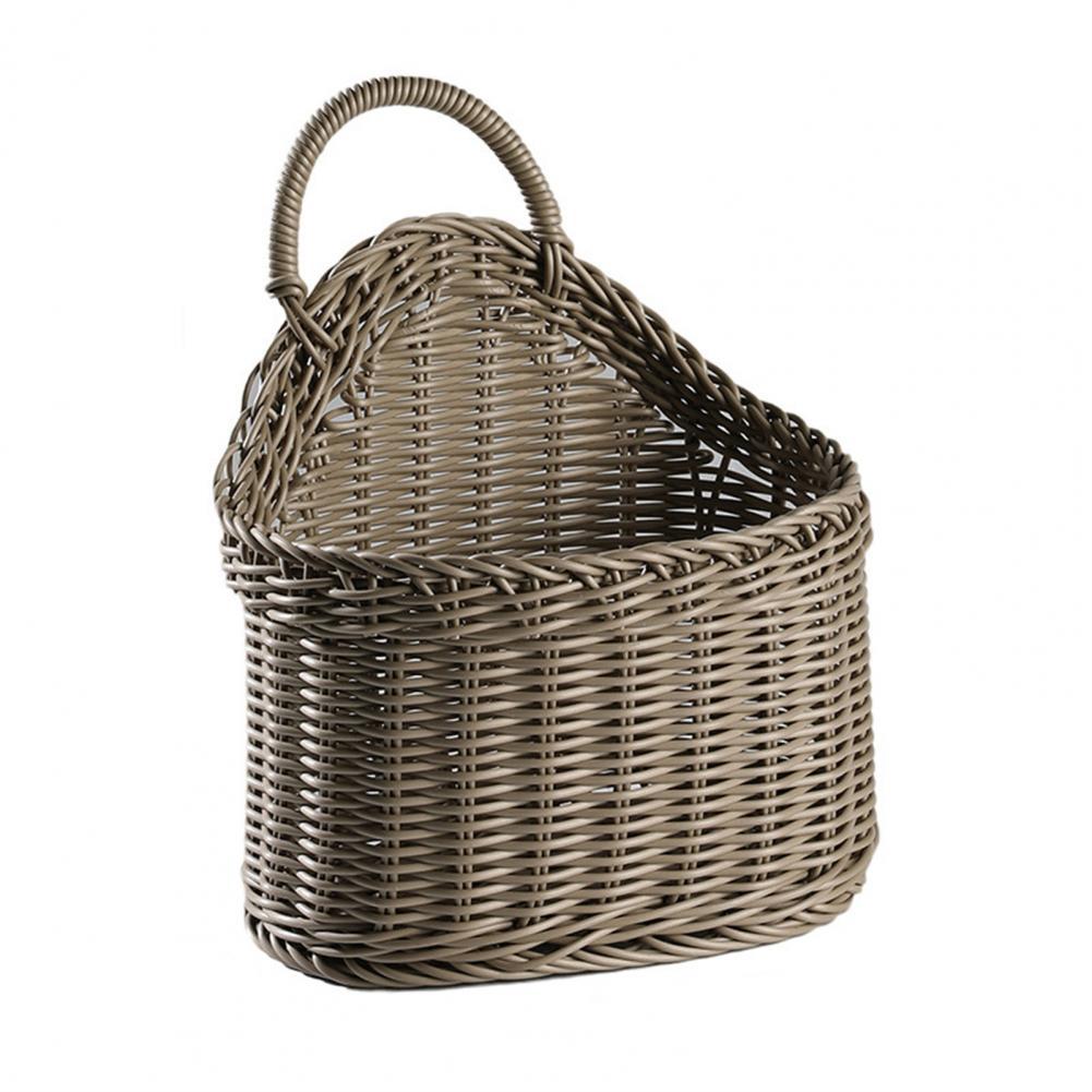 Panier de rangement en rotin multicolore, joli panier de rangement en osier, avec poignée, durable: Grey