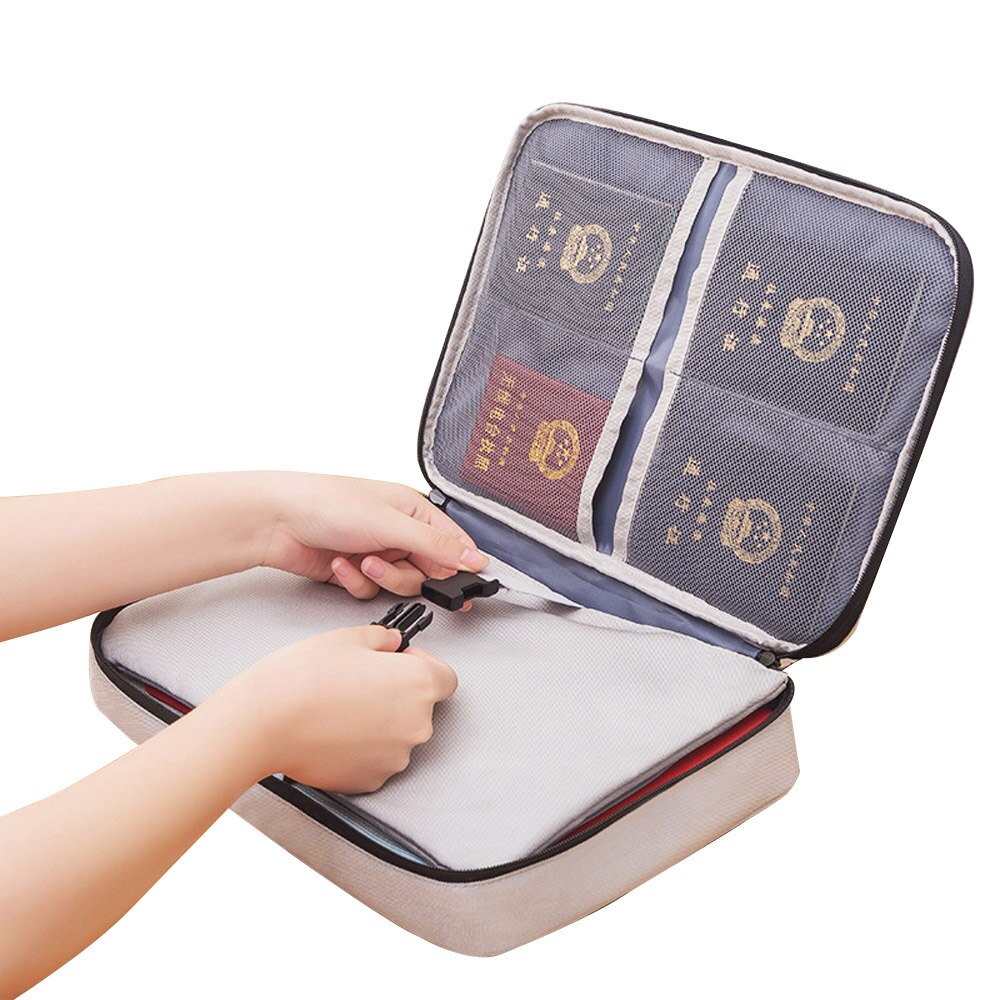 Borsa da donna borsa per passaporto certificato per documenti borsa da viaggio per famiglie con cerniera per Organizer da viaggio impermeabile