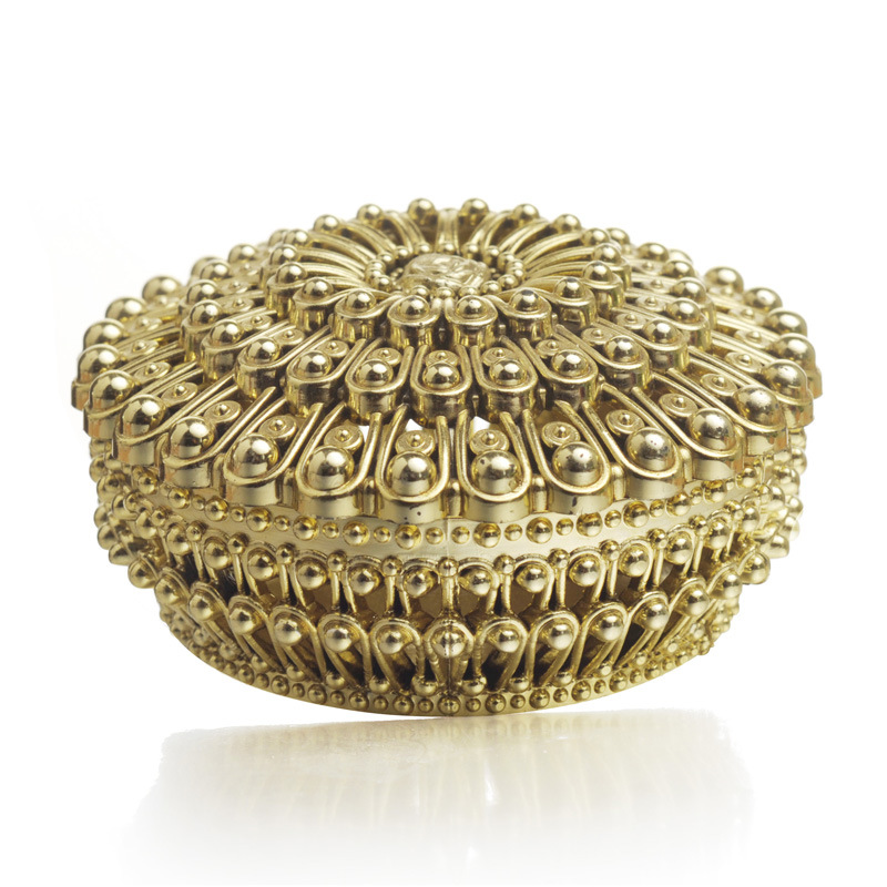 Boîte à bonbons paon or argent 12 pièces, coffre rond au trésor, boîte à faveur de fête de mariage