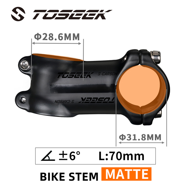 TOSEEK Ultralight Aluminum Bike Handlebar Stem 6° 7° 17° 25° Degree Mtb Stem 35mm-120mm Power Mtb 31.8mm Mountain Bicycle Stem: WHITE