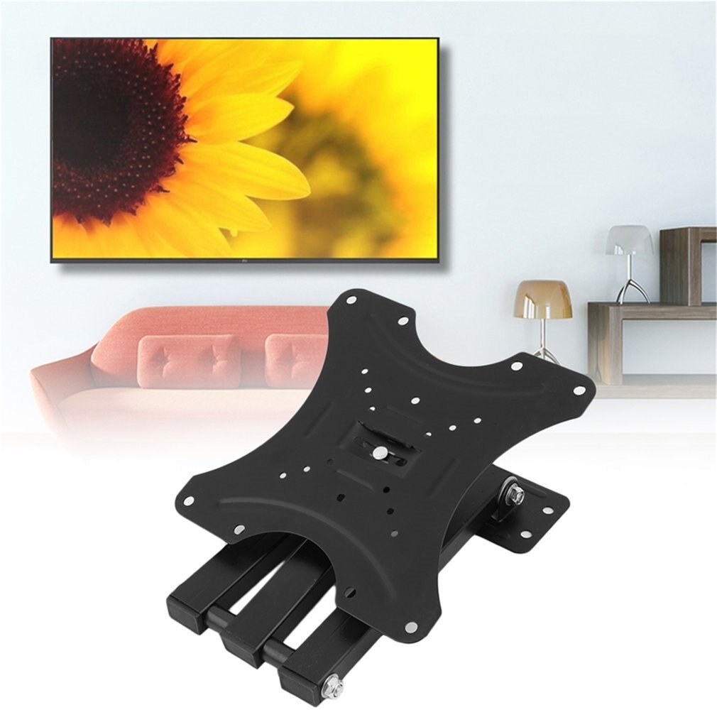 Universal Home Televison TV Wall Mount Metal Bracket Durable Rotate Telescopic TV Wall Mount For 14-42 Inch TV Set Black