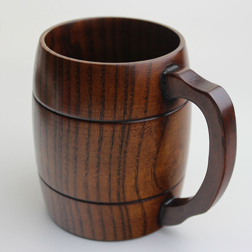 Jarra de cerveza rústica de madera Natural, jarras de cerveza de madera, hecha a mano, taza de café, de boda, padrino de boda,